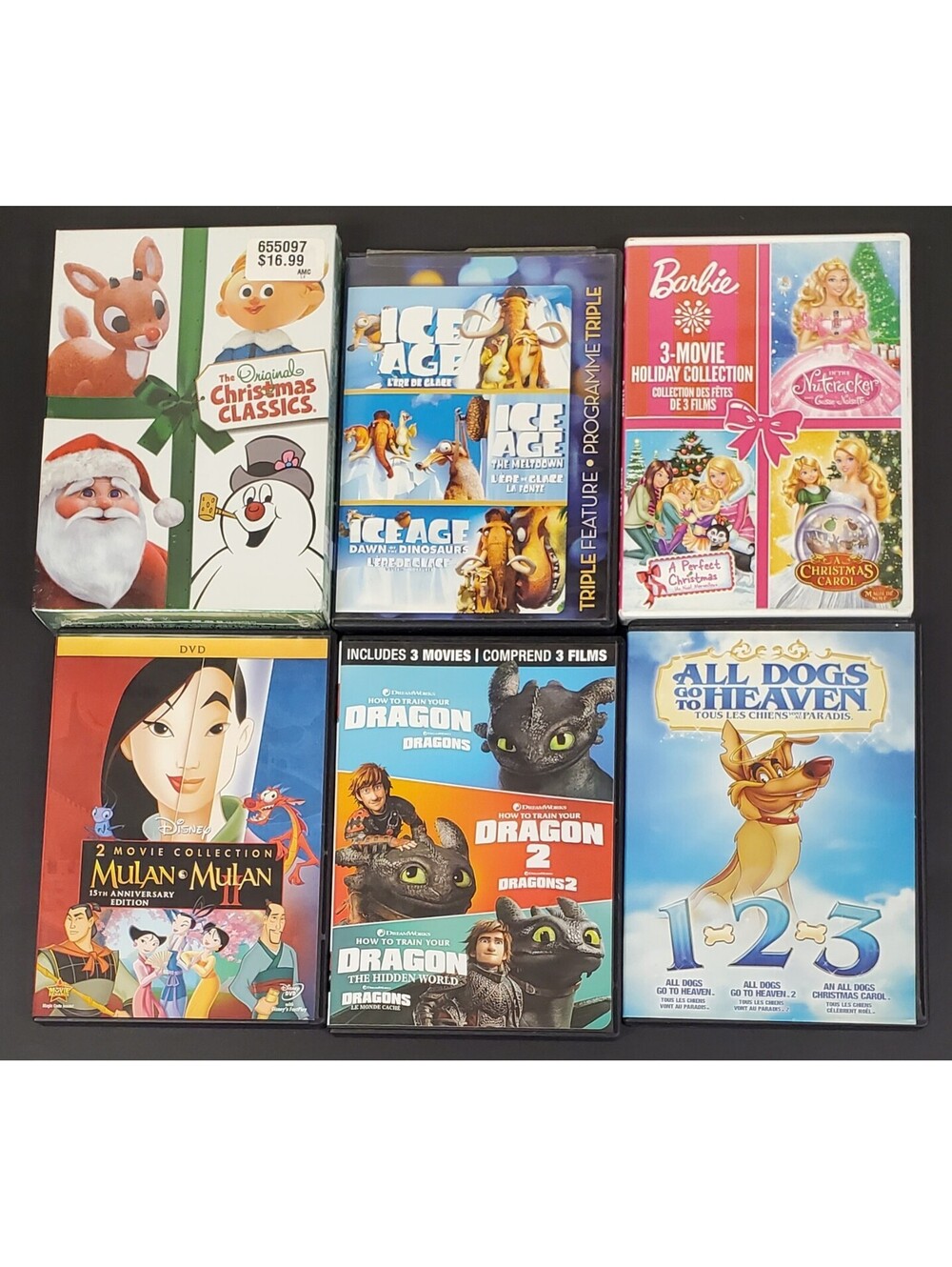 6 Holiday and Family Movie DVD Collection - 13 Movies Ice Age Barbie+ VG